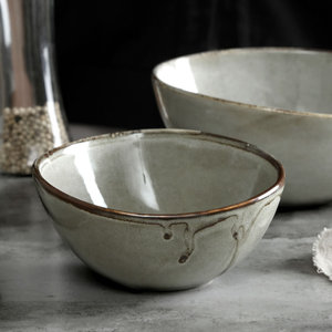 DXC 陶瓷汤碗创意不规则小吃饭碗大号个性泡面沙拉碗家用北欧餐具