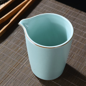 天青汝窑公道杯茶漏套装陶瓷家用泡茶公平杯功夫茶公杯加茶具配件