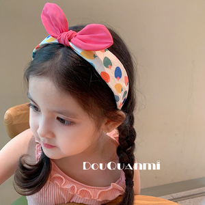 韩国儿童蝴蝶结发箍水果草莓宽边头箍发卡宝宝女童兔耳朵压发头扣