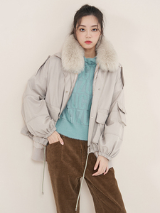 UGIZ商场同款2022冬季新品韩版女装狐狸毛两件套羽绒服女UDYF521