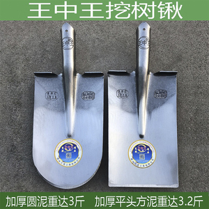 王中王加厚平头圆头挖树锹钢锹泥锹园艺园林工具农用工具铁锹耐用