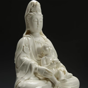 班德拉斯白瓷送子观音德化陶瓷佛像用品家居结婚礼物摆件