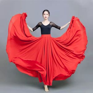 出租720度灯火里的中国现代大摆红裙紧身半身裙飘逸服万疆舞蹈服
