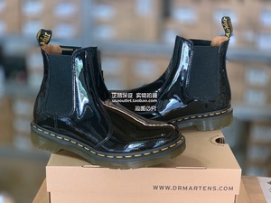 国现到美国代购马丁Dr Martens 2976 PATENT漆皮切尔西靴百搭中筒