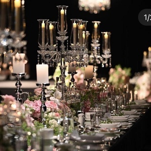 水晶烛台婚庆路引装饰创意家居用品欧式中式客厅居家摆件展厅烛台