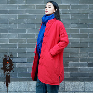 中式复古棉袄中国风新年唐装女大人拜年服旗袍式上衣加厚夹棉保暖