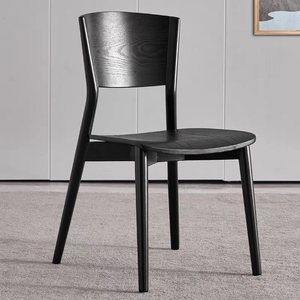 椅子实木北欧家用靠背小户型餐厅整装餐椅创意黑色高端皮艺椅凳子