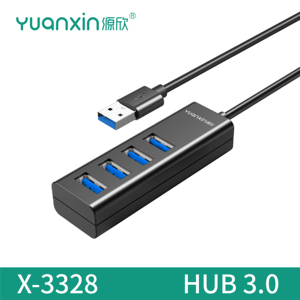 源欣X-3328 USB 3.0  HUB 4口集线器 1.2米盒 装