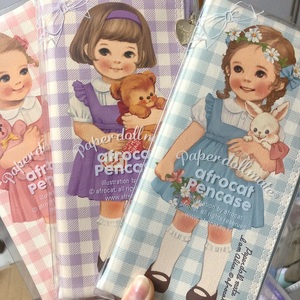 新品韩国Afrocat少女心笔袋ins风可爱娃娃文具袋皮质铅笔袋文具盒