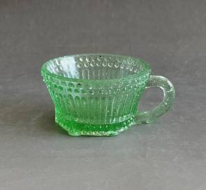 清末民国时期老上海绿色玻璃料器咖啡杯，琉璃水杯茶杯