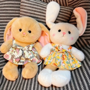 正版赛特嘟嘟暖暖兔毛绒玩具长耳朵兔子公仔少女心抱抱碎花裙兔子