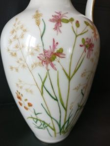 30.5cm西洋古董瓷器德國名瓷家特大手繪花精美高貴花瓶歐陸家居擺