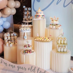婚庆道具纸质折叠罗马柱橱窗气球派对中岛桌甜品台商品陈列展示台