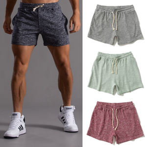 夏季男士健身训练深蹲美式运动短裤雪花棉质针织大码宽松三分裤