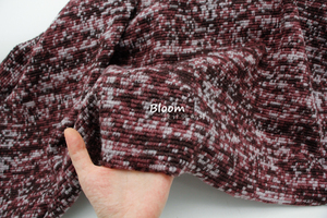 加厚柔软弹力 紫红色混色不规则千层酥针织羊毛布料外套毛料面料