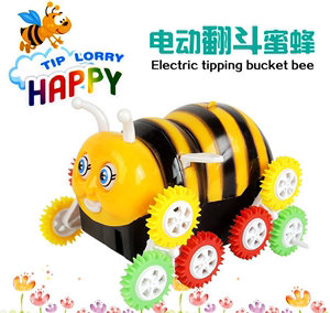 新款电动小蜜蜂翻斗车自动翻转儿童电动玩具车地摊电动玩具车热卖