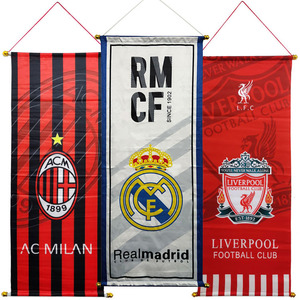 皇马利物浦切尔西曼城阿森纳AC米兰足球队徽长挂旗队球迷装饰旗子