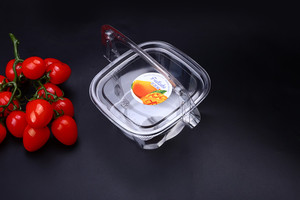 手提篮蛋糕盒西点水果沙拉一次性创意慕斯透明塑料吸塑包装打包盒