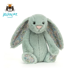 英国Jellycat花布青色邦尼兔可爱毛绒玩具宝宝玩偶礼物包邮