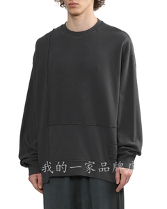 香港专柜 izzue 24春夏男款字母贴布拼接设计宽松圆领卫衣3104
