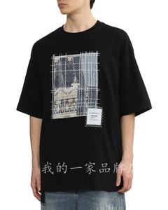 香港专柜 MUSIUM 24春夏男款徽标贴花拼布宽松短袖T恤00410