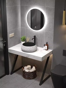 新中式立柱式洗脸盆柜组合一体落地式陶瓷洗漱台户外台上盆浴室柜