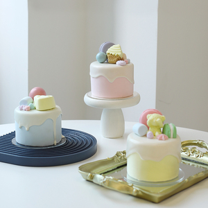 4寸小蛋糕 仿真淋面蛋糕模型 拍照道具 蛋糕店橱窗摆件婚礼假蛋糕