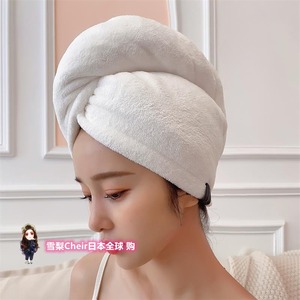 日本gp代购双层加厚干发帽包头巾超强吸水速干浴帽女纯色干发巾