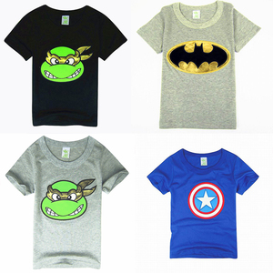 卡通忍者神龟儿童短袖蝙蝠侠美国队长盾牌男童上衣T恤清仓童装