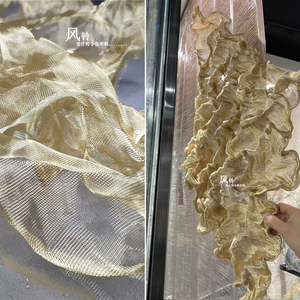 原创高密金色可塑性钢丝网 固定任意折叠钢丝网布料 硬纱造型材料