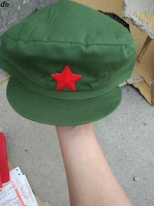特价成人儿童军绿色五星帽子 红卫兵服装帽子舞台表演演出帽解放