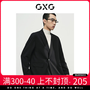 GXG男装-2023秋季黑色双排扣休闲西服10D1010058A