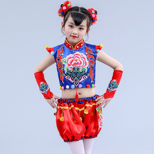 六一儿童节表服装中国梦娃幼儿园小荷风采演出服民族舞蹈秧歌打鼓