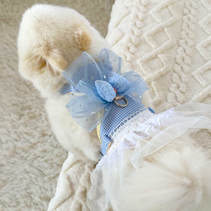 猫咪牵引绳蕾丝公主裙遛猫绳防挣脱可爱背心式胸背带狗狗宠物用品