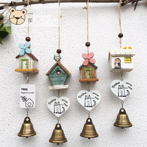景德镇树脂风铃 房子创意家居装饰 仿木质可爱工艺品挂饰铃铛装饰