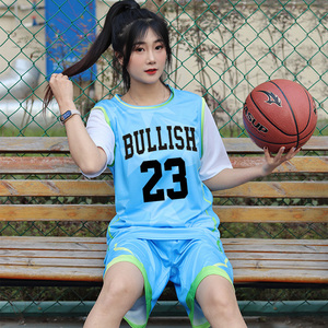 篮球服女套装定制班服男球衣假两件短袖学生运动比赛训练队服韩版