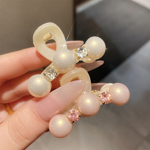 眼泪世界上最小的海~甜美可爱韩国同款百搭粉嫩珠珠抓夹约4.8厘米