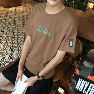2020韩版短袖t恤男款宽容上衣服土夏天男装9.9元宽松丅血裇丁恤衫