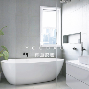 有道 条纹拉丝通体砖现代极简灰色瓷砖厨房卫生间浴室墙砖地砖
