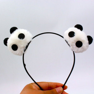 创意卡通毛绒网红熊猫头箍压发圈  少女发卡 儿童女生防滑头饰