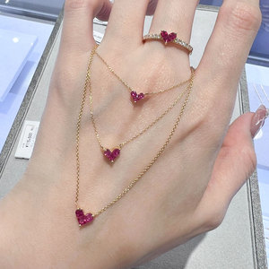 Star Jewelry神秘的心18K红宝石爱心项链MysteriousHeart日本直邮