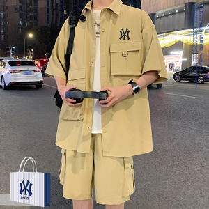 【3折专区】奥莱新品丨MLBREEZ时尚一套男丨短袖短裤运动套装情侣