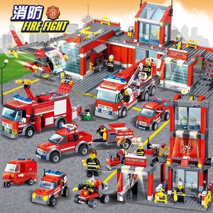 兼容乐高益智拼插模型积木城市系列消防云梯汽车拼装男孩玩具