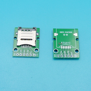 MICRO SIM卡座转接板SIM卡座6脚测试板PCB带卡座线路板翻盖式中卡