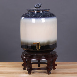 景德镇陶瓷水缸家用储水用大号净水器带龙头过滤罐紫砂饮水机茶水
