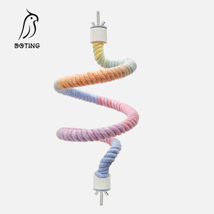 鹦鹉棉绳站杆站杠可塑形两端固定站架鸟用攀爬自由弯曲爬梯玩具