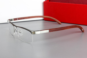 新款卡迪亚弹簧木腿半框眼镜架商务男士女款超轻纯钛眉线框眼镜框