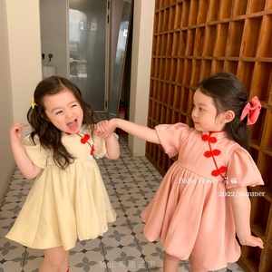 22年新款夏款洋气小童韩国原创设计连衣裙晚礼服旗袍裙现货