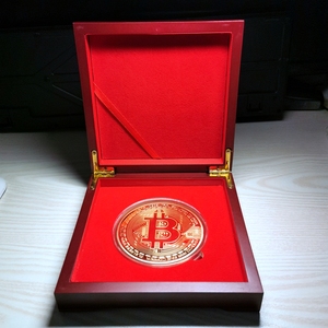 镀金铜章 Bitcoin 24K金币BTC世界钱币 比特礼盒大铜章纪念币硬币