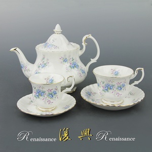 英国产皇家阿尔伯特Royal Albert蓝色花簇系列下午茶 咖啡杯 茶壶